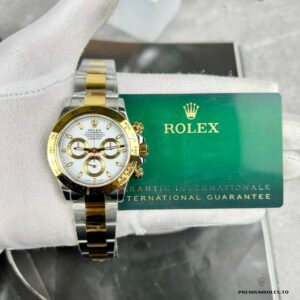 Side profile of the 126503 with engraved yellow gold tachymeter bezel