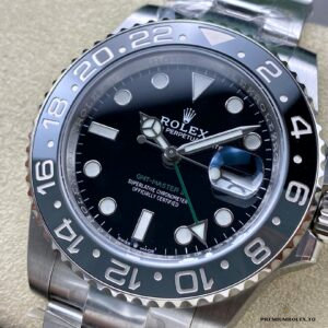 Side profile showing crown guards and Cerachrom bezel edge