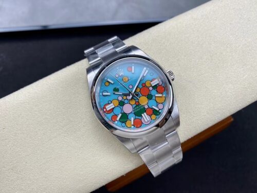 Replica Rolex Oyster Perpetual 41 mm Turquoise Dial 124300 - Best shop to buy a Fake Rolex