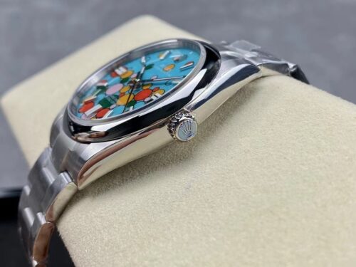 Replica Rolex Oyster Perpetual 41 mm Turquoise Dial 124300 - Best shop to buy a Fake Rolex