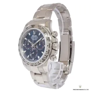 Rolex Daytona 116500 navy blue dial at an angle showing depth