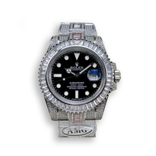 Replica Rolex Submariner Iced Out 116610LN-1 41mm Black Dial - Best shop to buy a Fake Rolex