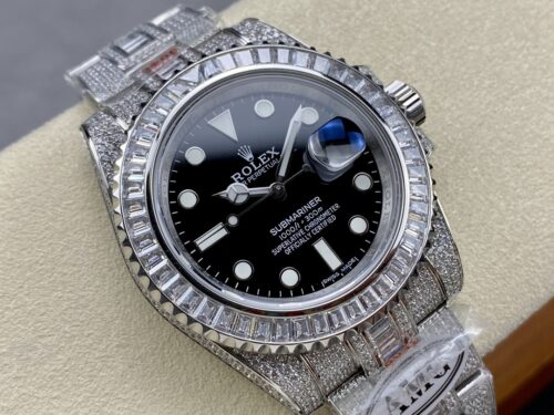 Replica Rolex Submariner Iced Out 116610LN-1 41mm Black Dial - Best shop to buy a Fake Rolex