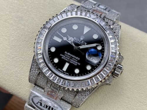 Replica Rolex Submariner Iced Out 116610LN-1 41mm Black Dial - Best shop to buy a Fake Rolex