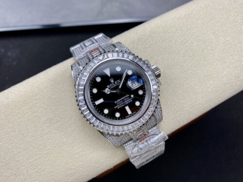 Replica Rolex Submariner Iced Out 116610LN-1 41mm Black Dial - Best shop to buy a Fake Rolex