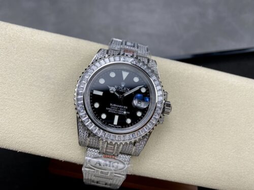 Replica Rolex Submariner Iced Out 116610LN-1 41mm Black Dial - Best shop to buy a Fake Rolex