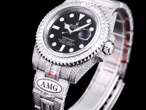 Replica Rolex Submariner Iced Out 116610LN-2 41mm Black Dial - Best shop to buy a Fake Rolex