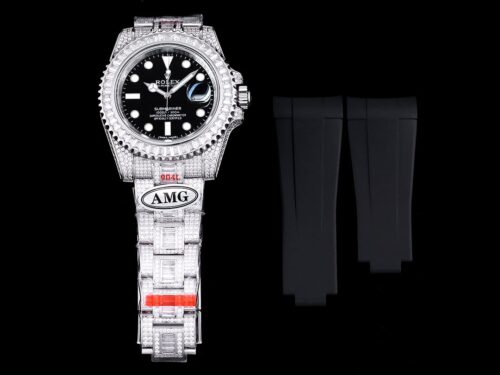 Replica Rolex Submariner Iced Out 116610LN-2 41mm Black Dial - Best shop to buy a Fake Rolex
