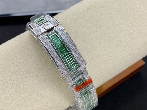 Replica Rolex Submariner Iced Out 116610LV-1 41mm Green Dial - Best shop to buy a Fake Rolex