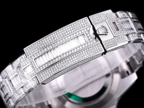 Replica Rolex Submariner Iced Out 116610LV-4 41mm Green Dial - Best shop to buy a Fake Rolex