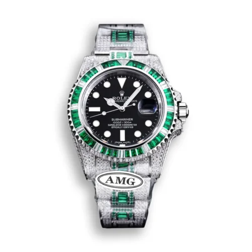 Replica Rolex Submariner Iced Out 116610LV-6 41mm Black Dial - Best shop to buy a Fake Rolex
