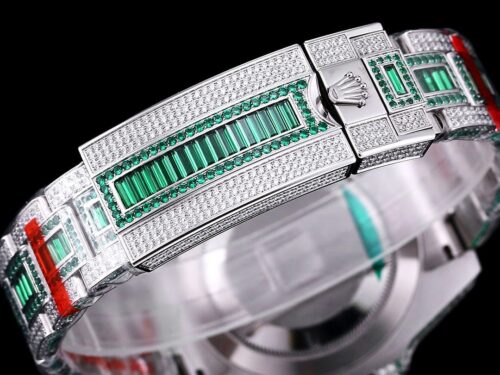 Replica Rolex Submariner Iced Out 116610LV-6 41mm Black Dial - Best shop to buy a Fake Rolex