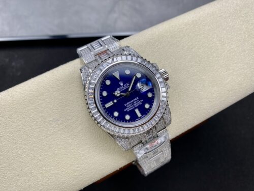 Replica Rolex Submariner Iced Out 116619LB 41mm Blue Dial - Best shop to buy a Fake Rolex