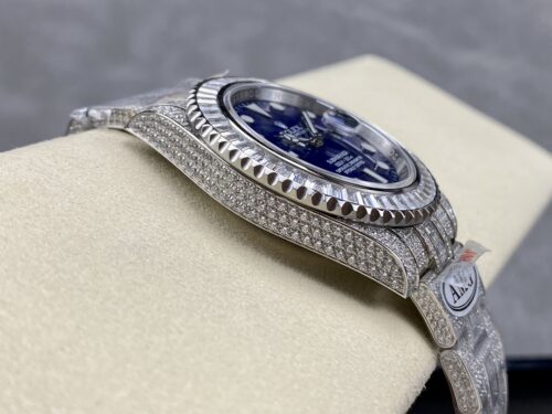 Replica Rolex Submariner Iced Out 116619LB 41mm Blue Dial - Best shop to buy a Fake Rolex
