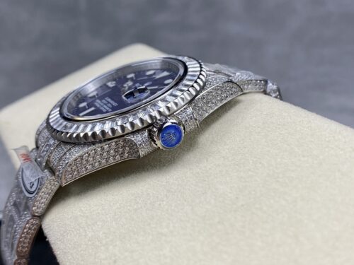 Replica Rolex Submariner Iced Out 116619LB 41mm Blue Dial - Best shop to buy a Fake Rolex