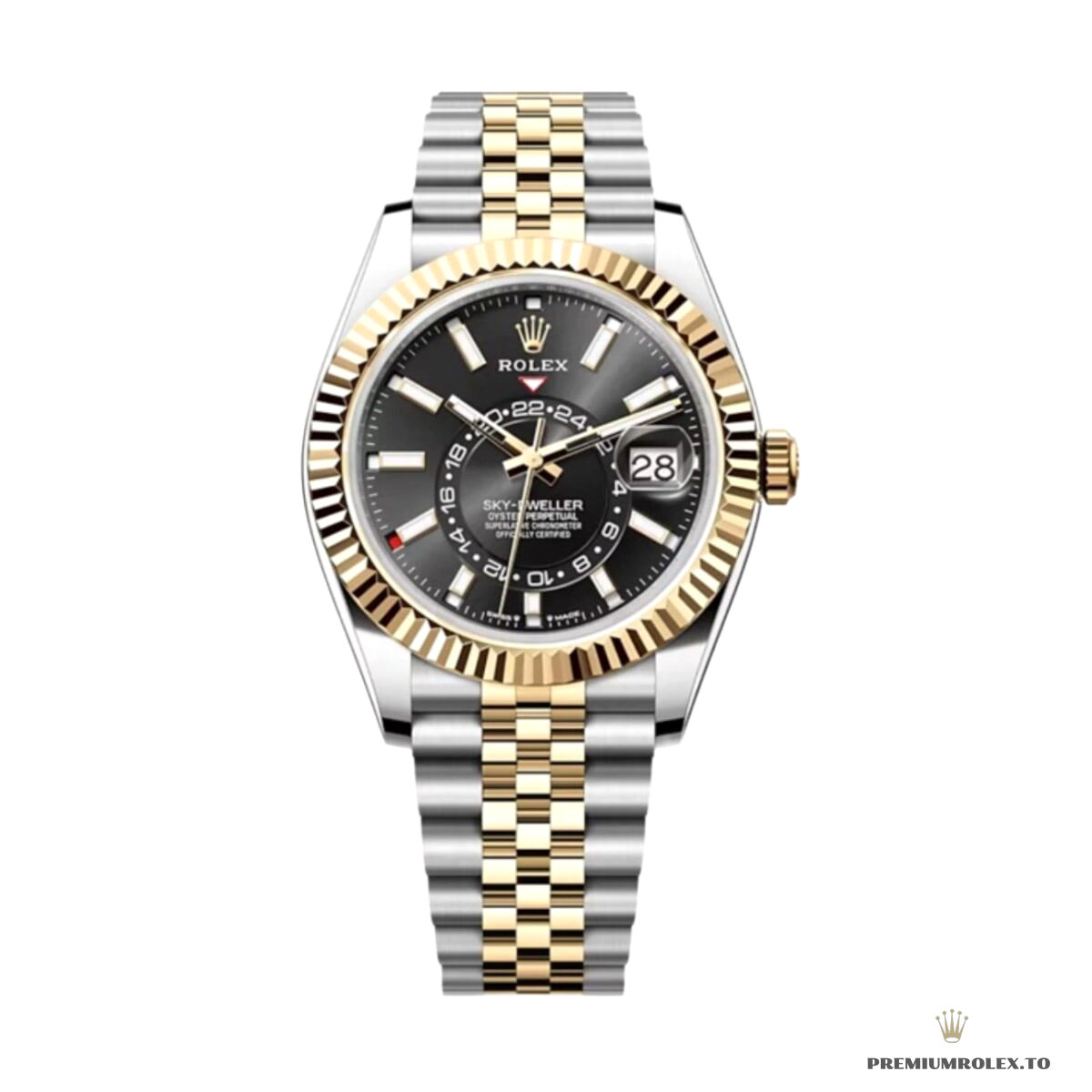 Replica Rolex Sky-Dweller 42 mm Bright black Dial 336933 - fake Rolex for sale
