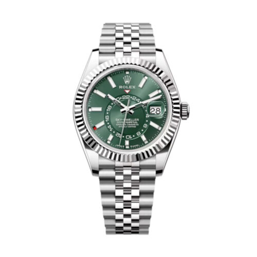 Replica Rolex Sky-Dweller 42 mm Mint green Dial 336934 Jubilee - Best shop to buy a Fake Rolex
