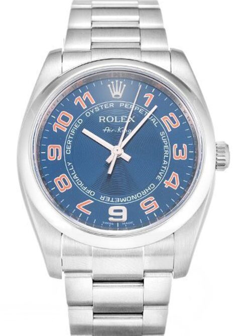 Replica Rolex Air-King 34mm Dial Blue 114200 - Best shop to buy a Fake Rolex
