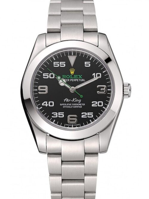 Replica Rolex Air-King 38mm Dial Black 1454020 - Best shop to buy a Fake Rolex