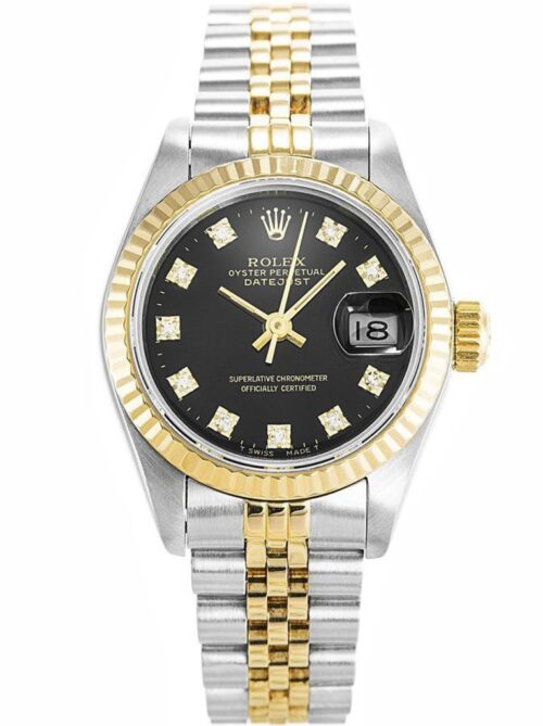 Replica Rolex Datejust 69173 26mm Black Dial - Best shop to buy a Fake Rolex
