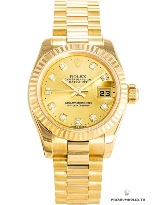 Replica Rolex Datejust 179178 26mm Gold Dial - fake Rolex for sale