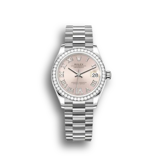 Replica Rolex Datejust 278384RBR 31mm Pink Dial set with diamonds - Best shop to buy a Fake Rolex