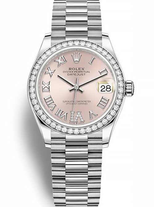 Replica Rolex Datejust 278384RBR 31mm Pink Dial set with diamonds - Best shop to buy a Fake Rolex