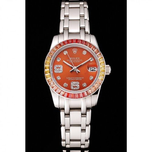 Replica Rolex Datejust SC016821 33mm Orange Dial - Best shop to buy a Fake Rolex