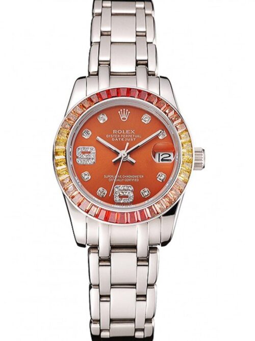 Replica Rolex Datejust SC016821 33mm Orange Dial - Best shop to buy a Fake Rolex