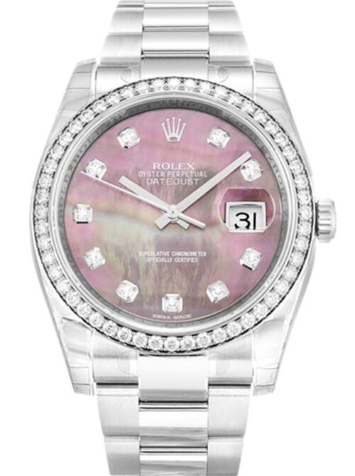 Replica Rolex Datejust 116244 36mm Black Mother of Pearl Dial - Best shop to buy a Fake Rolex
