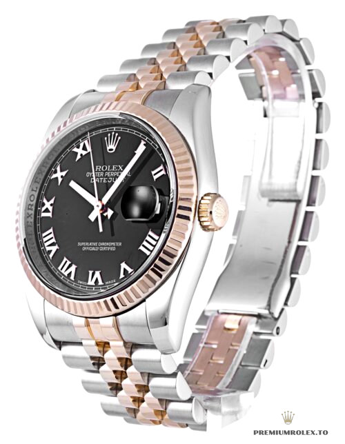 Replica Rolex Datejust 116231 Black Dial 36mm Steel Rose Gold Jubilee - premium Rolex fake