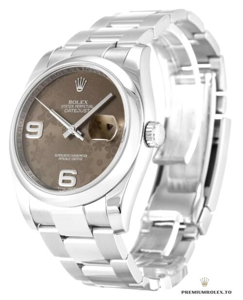 Replica Rolex Datejust 116200 36mm Brown Floral Dial - high-end Rolex imitation