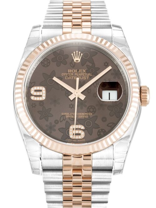 Replica Rolex Datejust 116231 36mm Chocolate Floral Dial - Best shop to buy a Fake Rolex