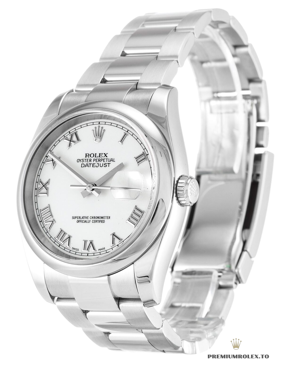 Replica Rolex Datejust 116200 36mm White Roman Dial - high-end Rolex imitation