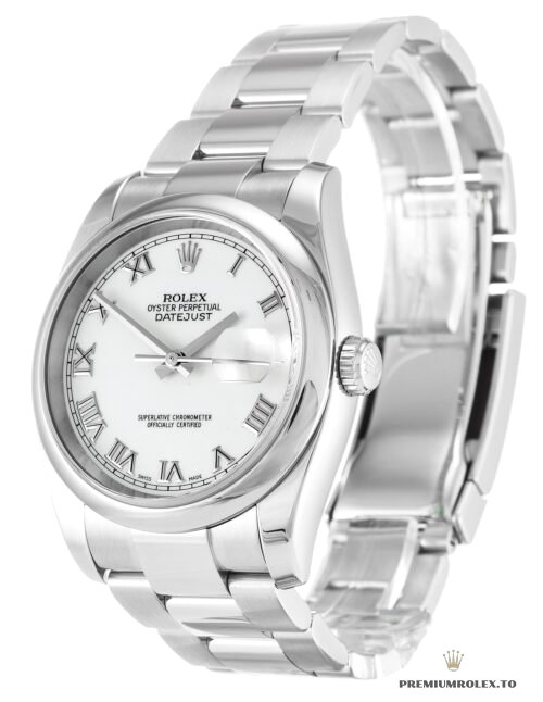 Replica Rolex Datejust 116200 36mm White Roman Dial - high-end Rolex imitation