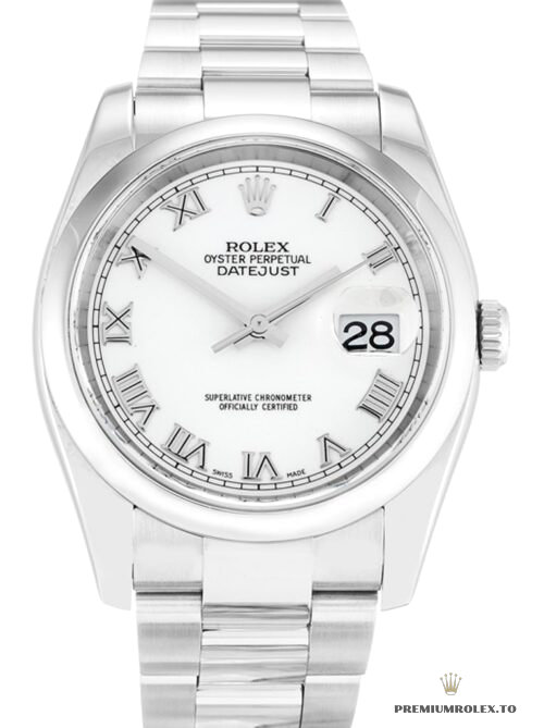 Replica Rolex Datejust 116200 36mm White Roman Dial - Best Quality Counterfeit Rolex