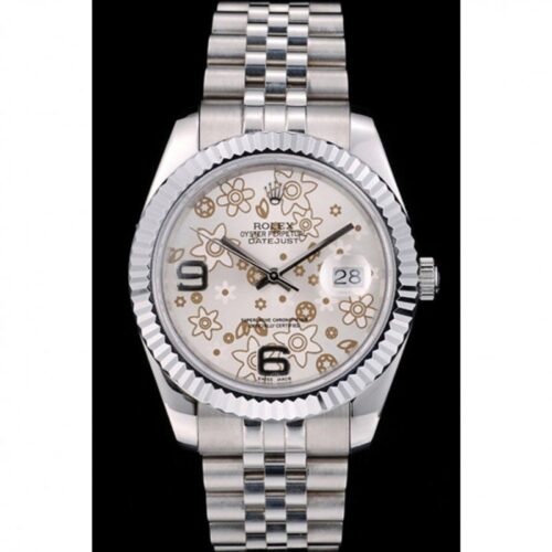 Replica Rolex Datejust 41983 41mm Silver Floral Dial - Best shop to buy a Fake Rolex