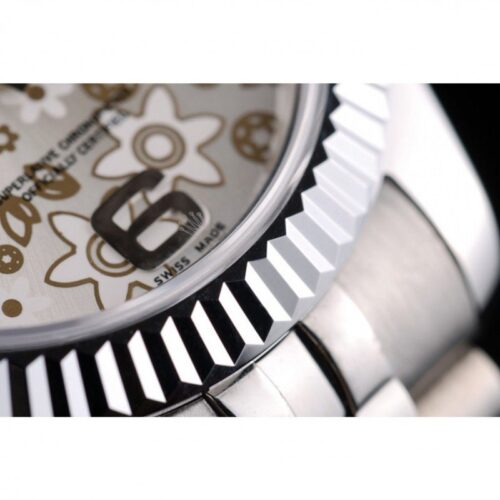 Replica Rolex Datejust 41983 41mm Silver Floral Dial - Best shop to buy a Fake Rolex