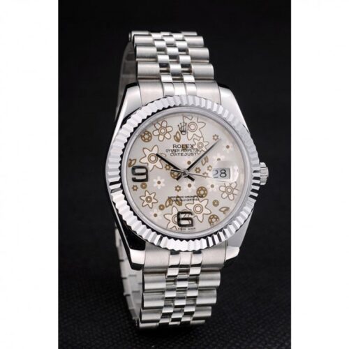 Replica Rolex Datejust 41983 41mm Silver Floral Dial - Best shop to buy a Fake Rolex
