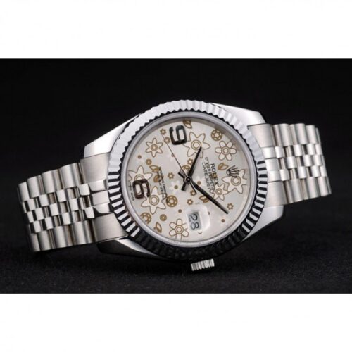 Replica Rolex Datejust 41983 41mm Silver Floral Dial - Best shop to buy a Fake Rolex
