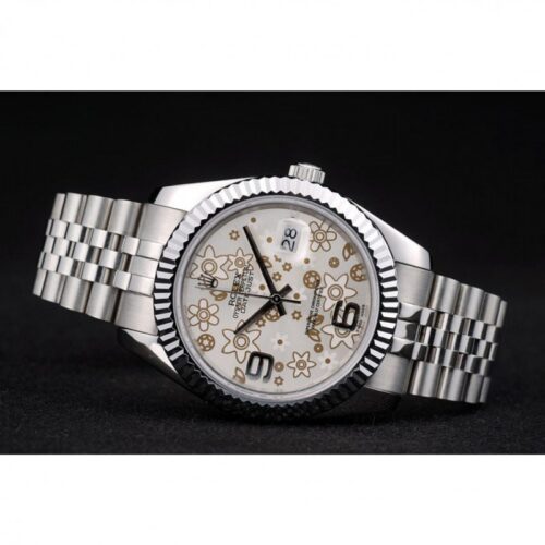 Replica Rolex Datejust 41983 41mm Silver Floral Dial - Best shop to buy a Fake Rolex