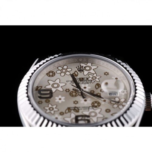 Replica Rolex Datejust 41983 41mm Silver Floral Dial - Best shop to buy a Fake Rolex
