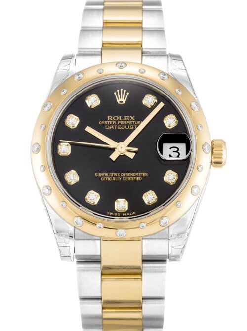 Replica Rolex Datejust 178343 Mid-Size 31mm Black Dial - Best shop to buy a Fake Rolex