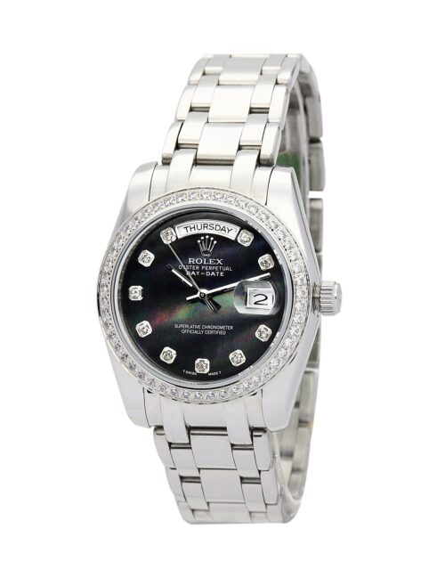 Replica Rolex Day-Date 118346 36mm Black Dial - Best shop to buy a Fake Rolex