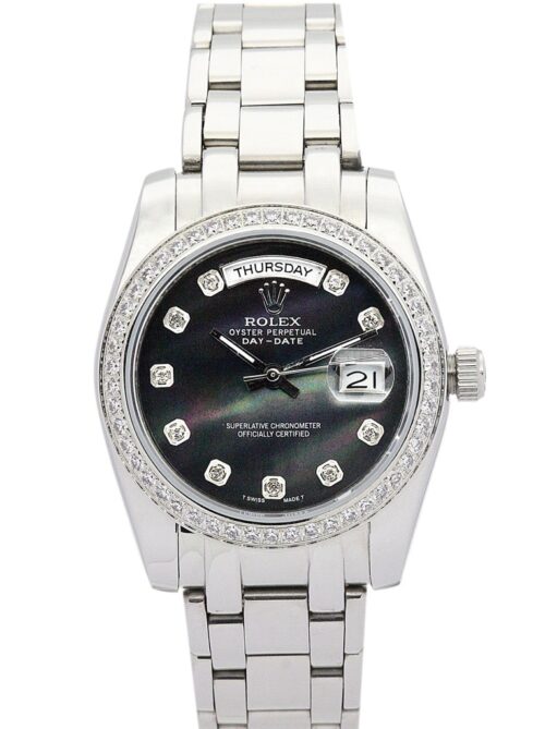Replica Rolex Day-Date 118346 36mm Black Dial - Best shop to buy a Fake Rolex