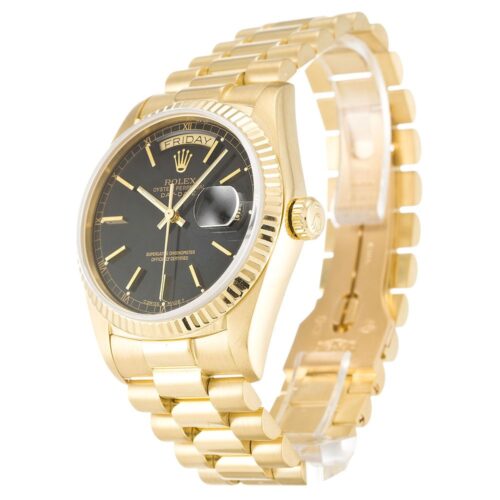 Replica Rolex Day-Date 18038 36mm Black Dial - Best shop to buy a Fake Rolex