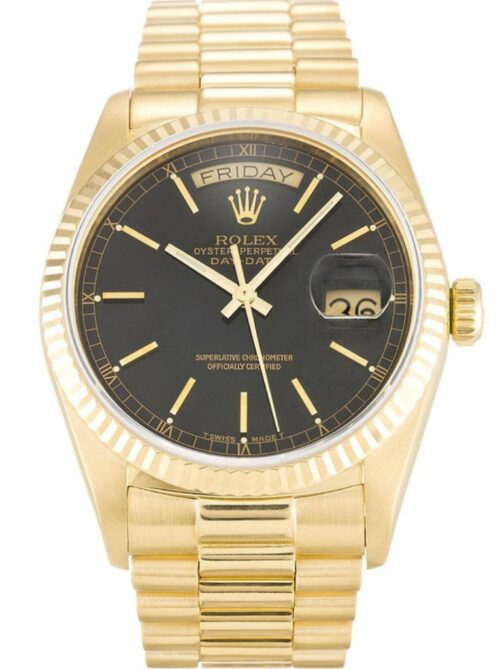 Replica Rolex Day-Date 18038 36mm Black Dial - Best shop to buy a Fake Rolex