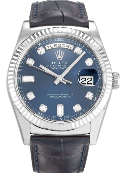 Replica Rolex Day-Date 118139 36mm Blue Dial - Best shop to buy a Fake Rolex