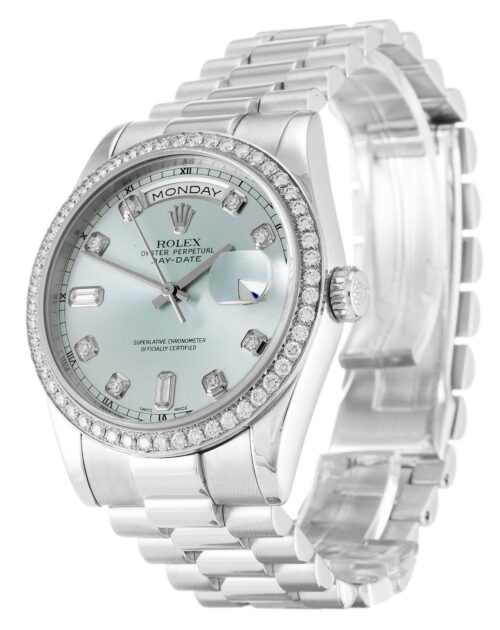 Replica Rolex Day-Date 118346 36mm Blue Dial - Best shop to buy a Fake Rolex