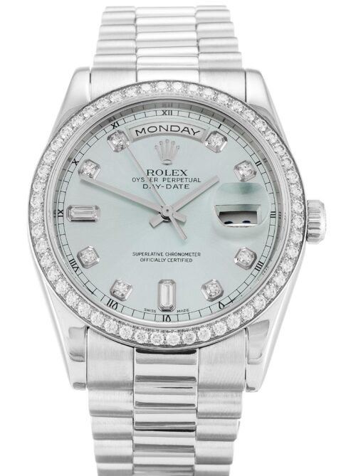 Replica Rolex Day-Date 118346 36mm Blue Dial - Best shop to buy a Fake Rolex